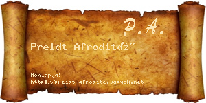 Preidt Afrodité névjegykártya
